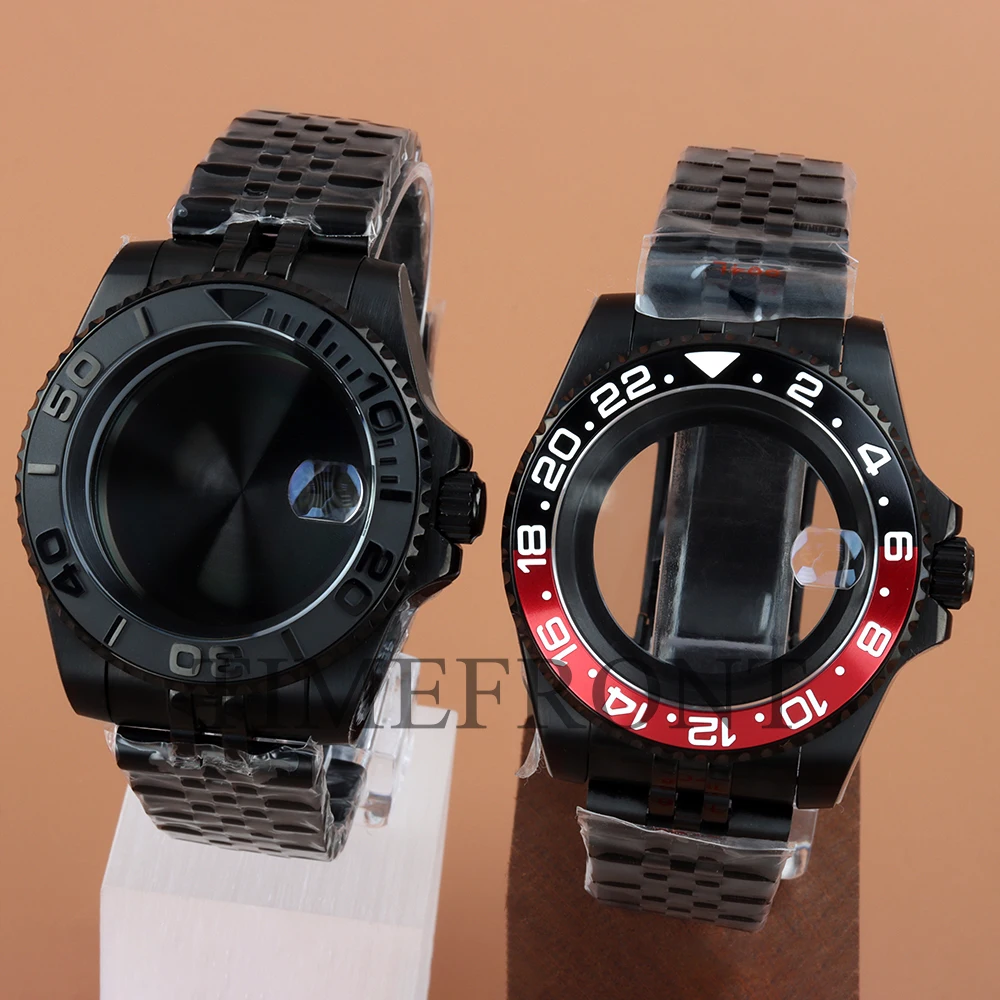 40mm NH35 Black Watch Case For YACHT-MASTER GMT SUB Case Jubilee Strap Fit NH34 NH35 NH36 NH38 Movement 28.5mm Dial 316L Steel