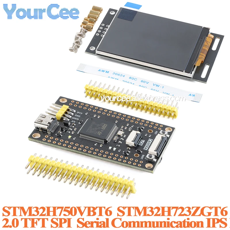 STM32H723ZGT6 STM32H750VBT6 STM32 Core System Learning Development Board Module 2.0 inch TFT LCD Screen Display SPI Serial IPS