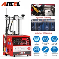 ANCEL AJ400 4-Cylinders Motorcycle Fuel Injector Tester Cleaner Heating Cleaning Machine Moto Ultrasonic Cleaner Tools