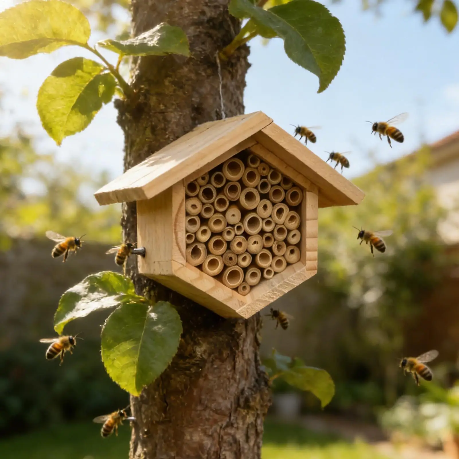 

Bee Houses For The Garden Wooden Bee Habitat Pollinating Palace Butterfly House Wasp Habitat For Garden Balcony Backyard Outside