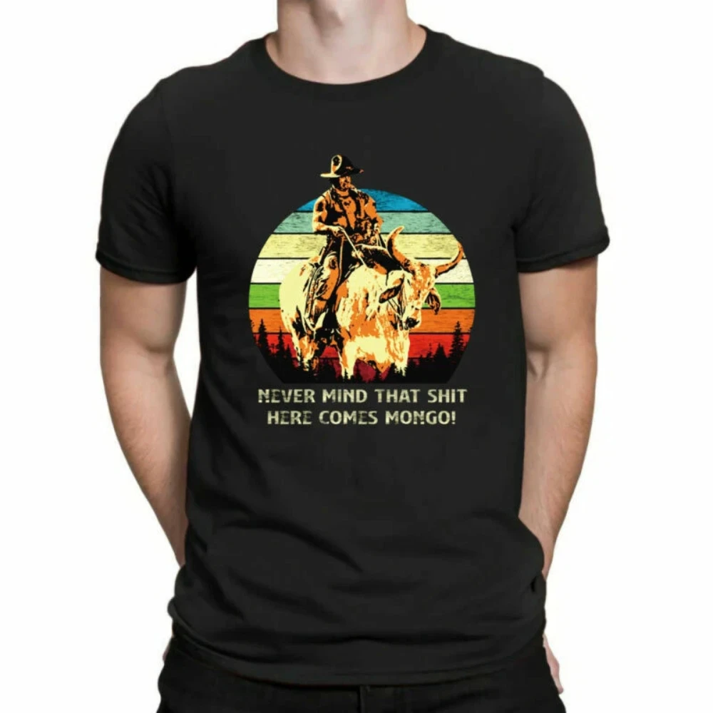 Comes Here Vintage That T-Shirt Mongo ShT Mind Never Mens Saddles Blazing Short Sleeve Men's T-Shirt Black Casual T Shirt