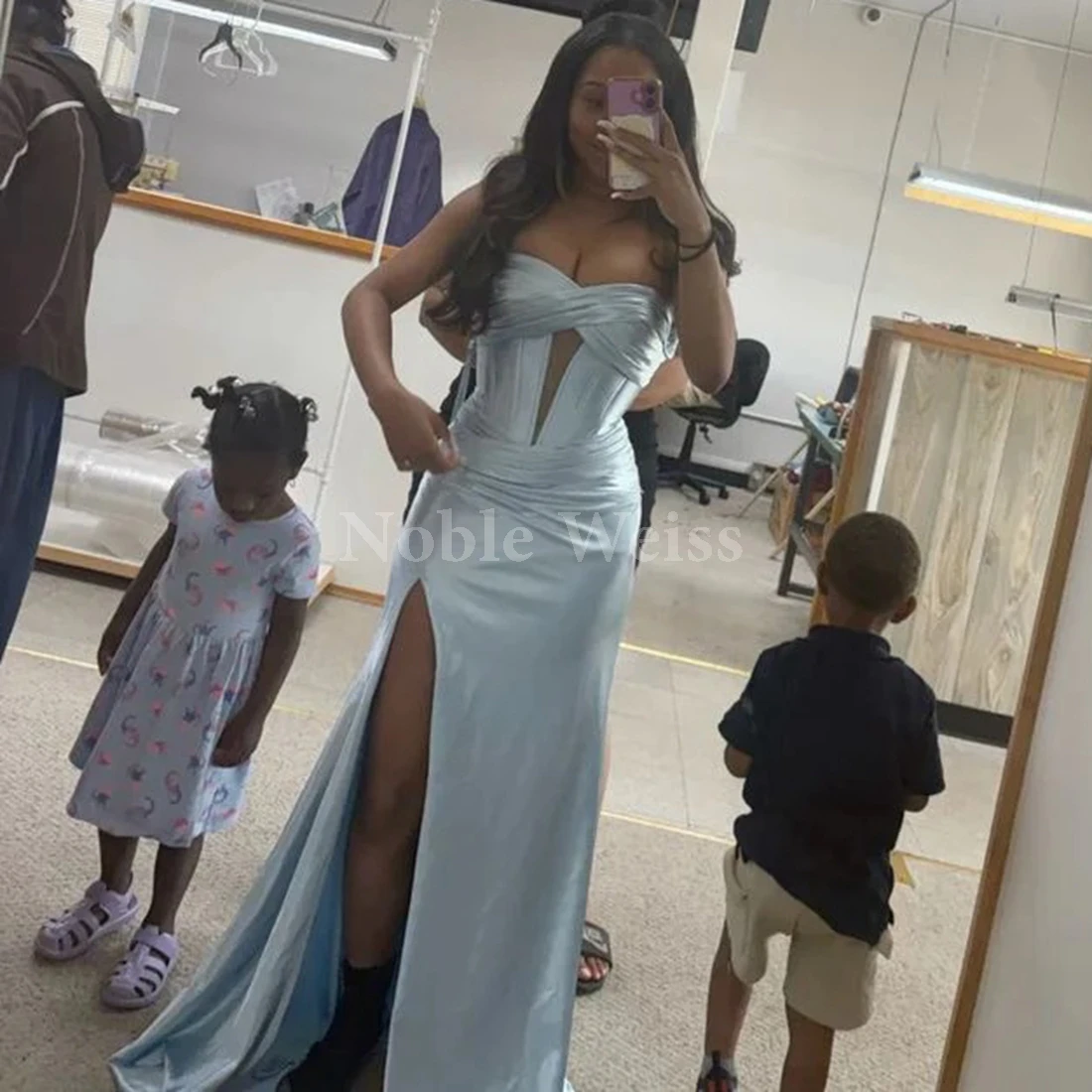 

Милые атласные вечерние платья Русалка длиной до пола, плиссированные платья для выпускного вечера на заказ