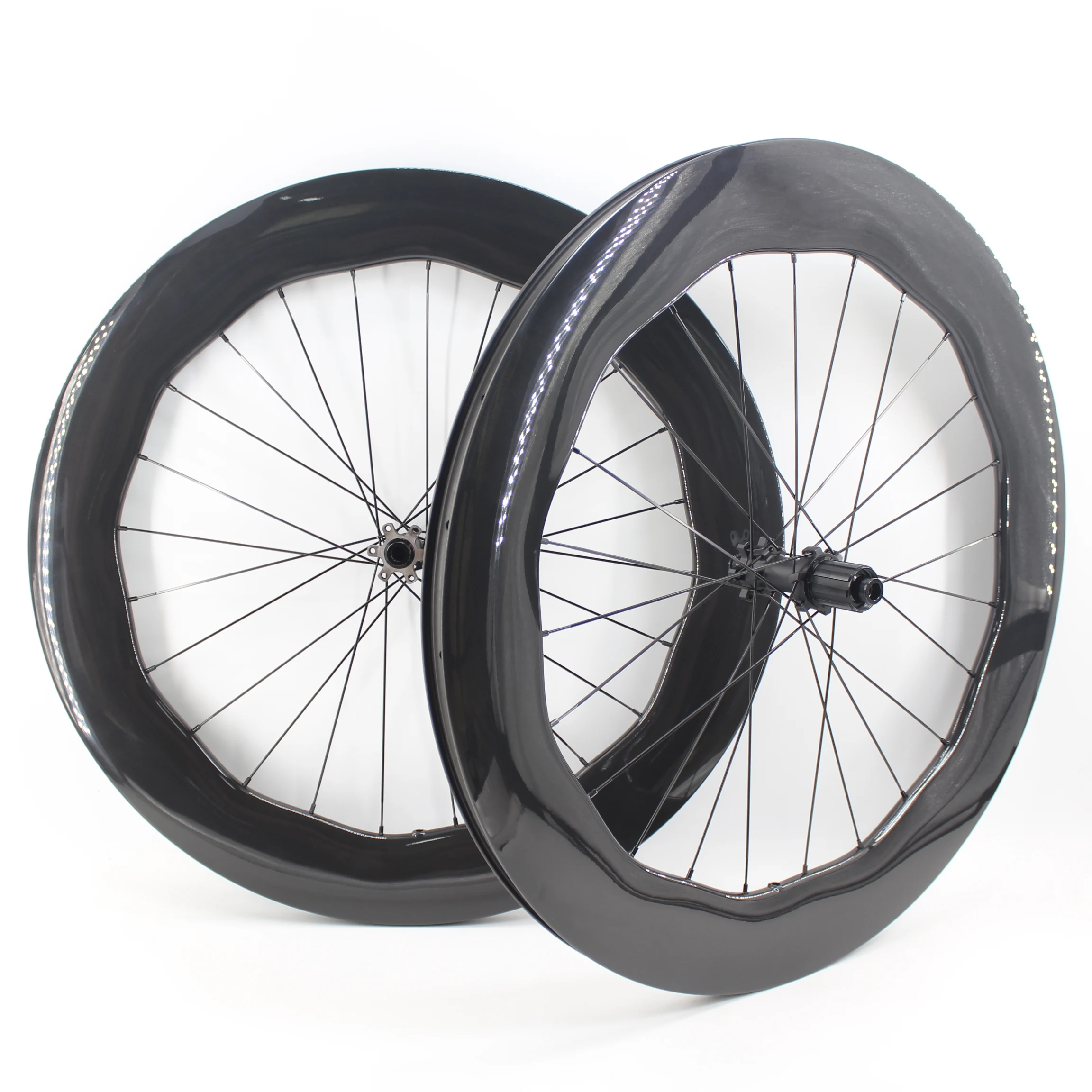

Newest 700C Cyclocross Travel Gravel Road Bike Full Carbon Fibre Clincher Tubeless rims 75/80mm wave Disc brake Bicycle Wheelset