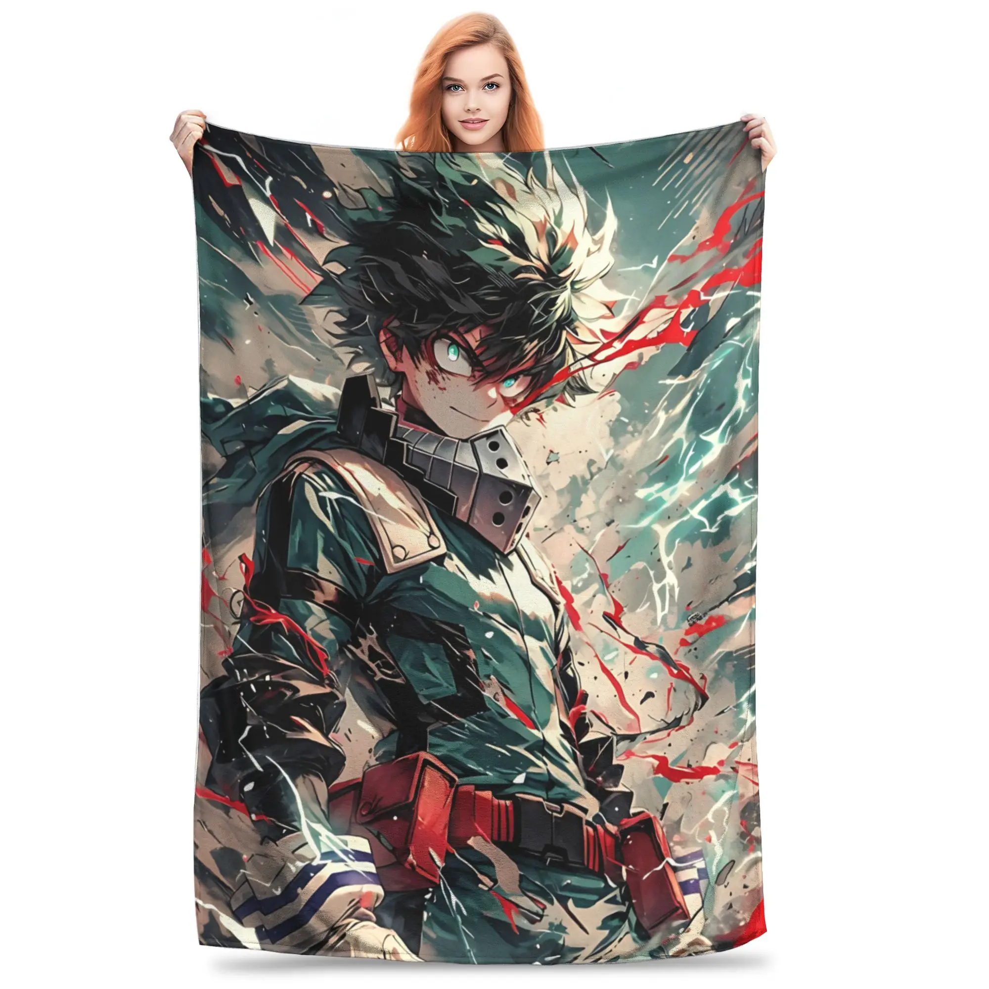 1PC Izuku Midoriya  Winter Blankets for Adults Bedding Home Interior Sofa Knee