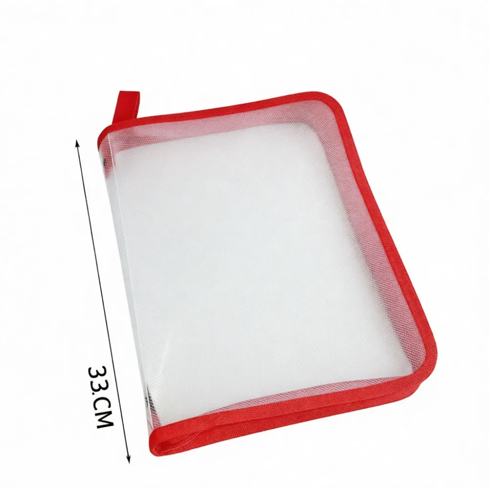 Durable A4 Zippered File Bag Clear Document Organizer Portable Student Study Paper Storage Pouch Office School Stationery Case