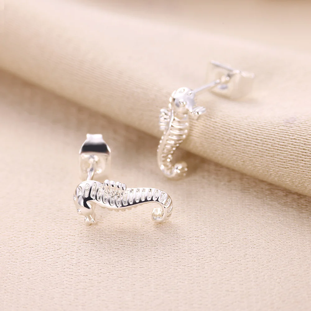 

Cute Mini Size Sea Horse Stud Earrings For Women Men Daily Wear Ocean Animal Earings Holiday Best Friend Gift Jewelry 2024