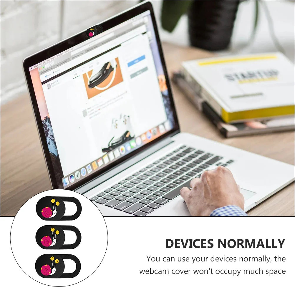 

3Pcs Laptop Camera Cover Slide Cute Snail Webcam Cover Universal Privacy Protector No Damage to Device Web Signal