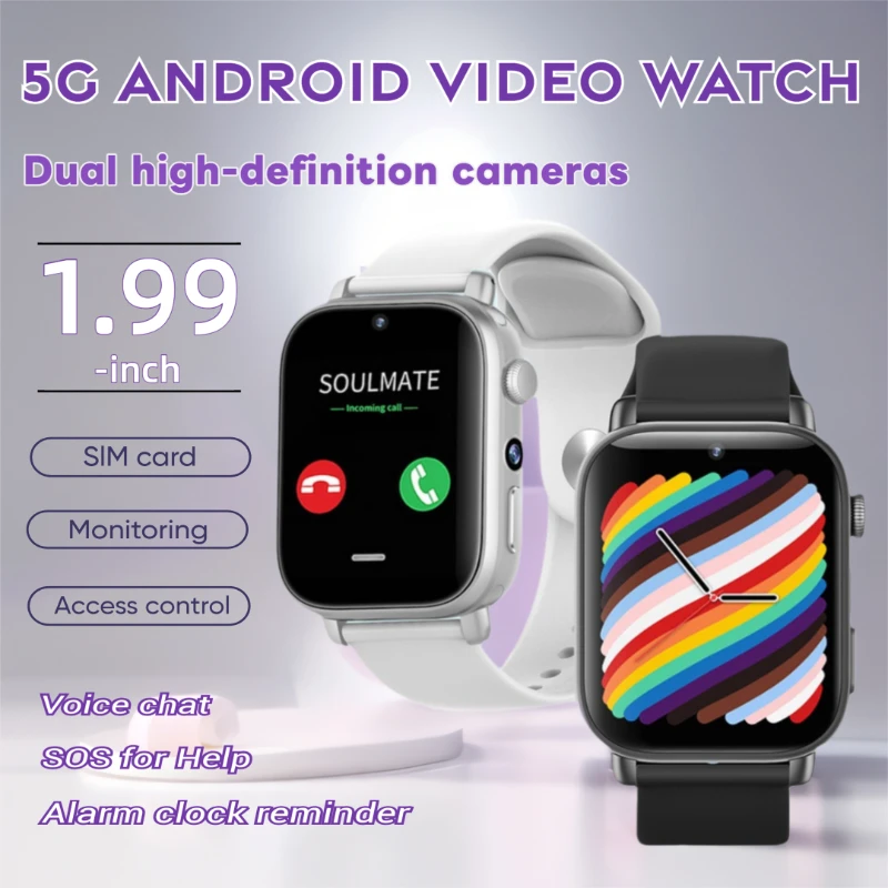 

I1 детские студенческие умные часы с Android-видеовызовом, полная сеть 4G, разрешение HD 1,99 дюйма, 410*502, GPS, WIFI, двойные камеры, SIM-карта