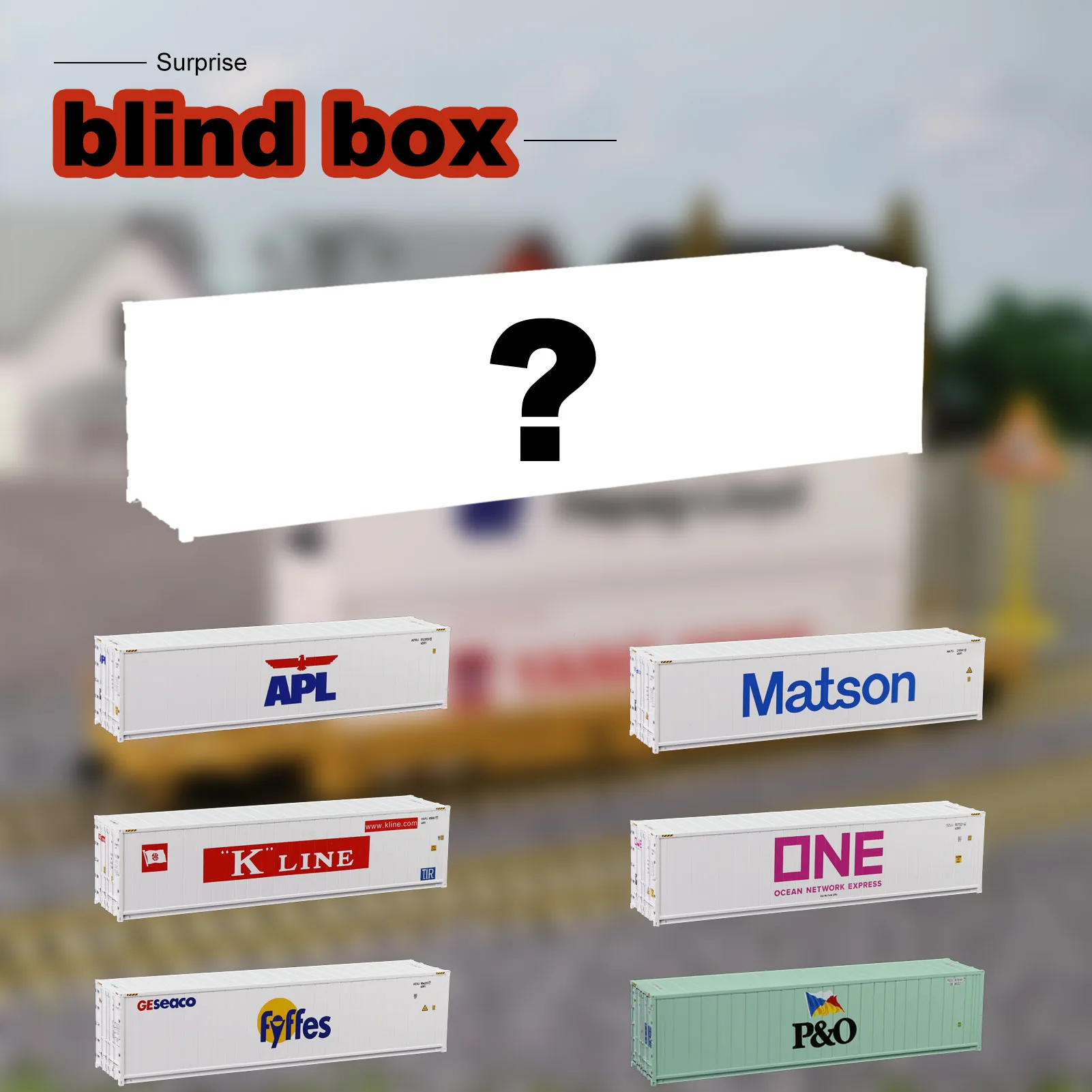 5pcs Model Railway HO Scale 1:87 40ft Reefer 40\' Containers Mystery Box Blind Box