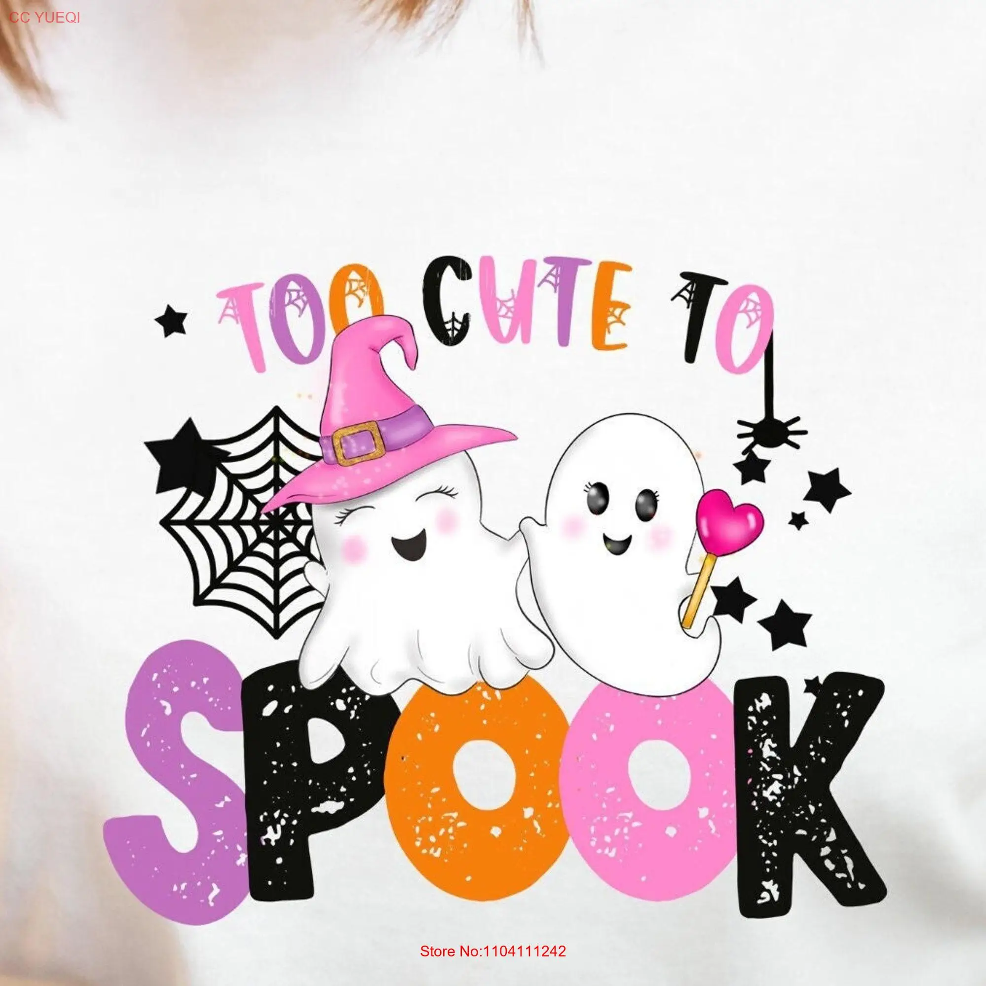 Too Cute to Spook T Shirt Stay Spooky Vibes Halloween Funny  long or short sleeves