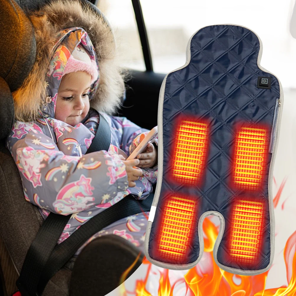 Baby Car Seat Heating Pad Non-Slip Electric Heating Stroller Seat Cushion Waterproof Baby Car Warm Cushion for Baby High Chair