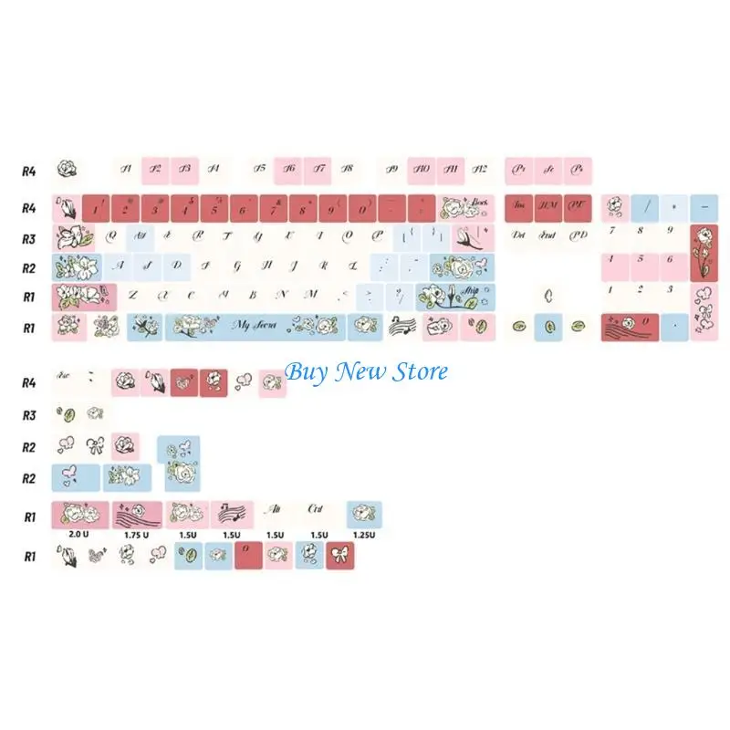 

20CE PBT Dye Sublimations Flower Keycap for Switches Mechanical Keyboards