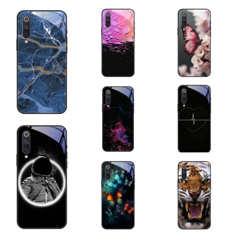 Funda de cristal para Xiaomi Mi 9 SE Capa Mi 9 Pro 4G 5G cubierta de teléfono de vidrio templado para Xiaomi Mi 8 Lite 8X Coque Mi8 Explorer Fundas