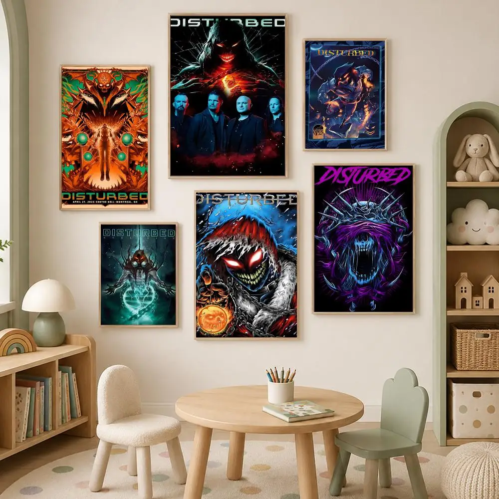 Band Disturbed Poster Self-Stick HD PP paper Wall Art Poster, Waterproof Decor for Bedroom, Living Room and Home