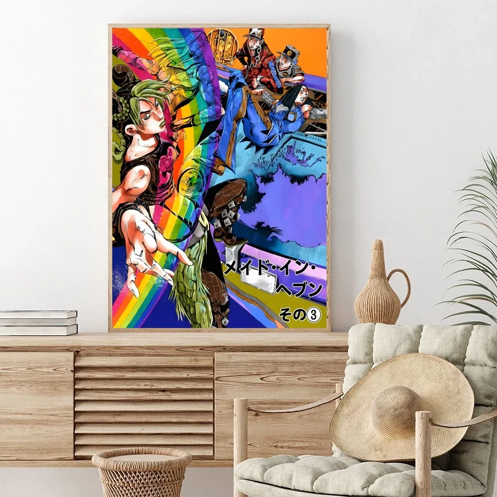 Anime JoJo's Bizarre A-Adventure Posters Kraft Paper Vintage Poster Wall Art Painting Study Aesthetic Art Small Wall Stickers