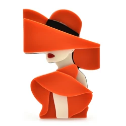 Wuli&baby Acrylic Charming Lady Brooches For Women 2-color Wear Hat Modern Girl Party Office Brooch Pin Gifts