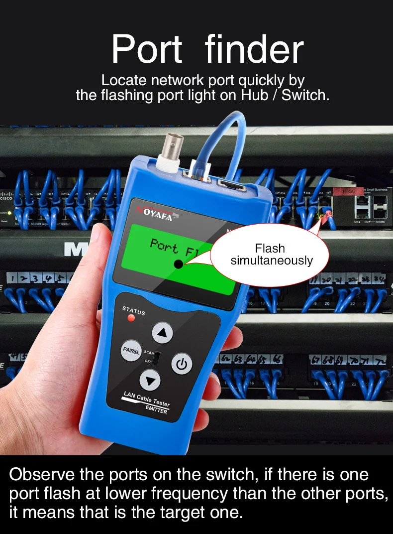 NOYAFA NF-388 Cable Tester with 8 Remote Identifiers