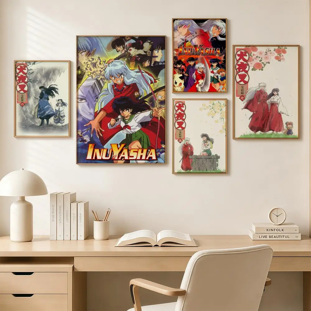 Retro Anime I-Inuyasha Poster Poster Print Painting Wall Art Living Room Office Decoration Frameless