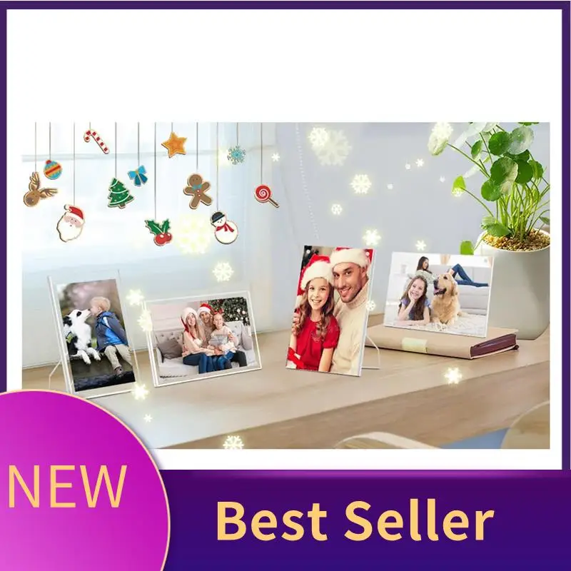 ABLU-2 Packs 5X7 Inch Clear Magnetic Photo Frame Frameless Tabletop Picture Frame Clear Frame