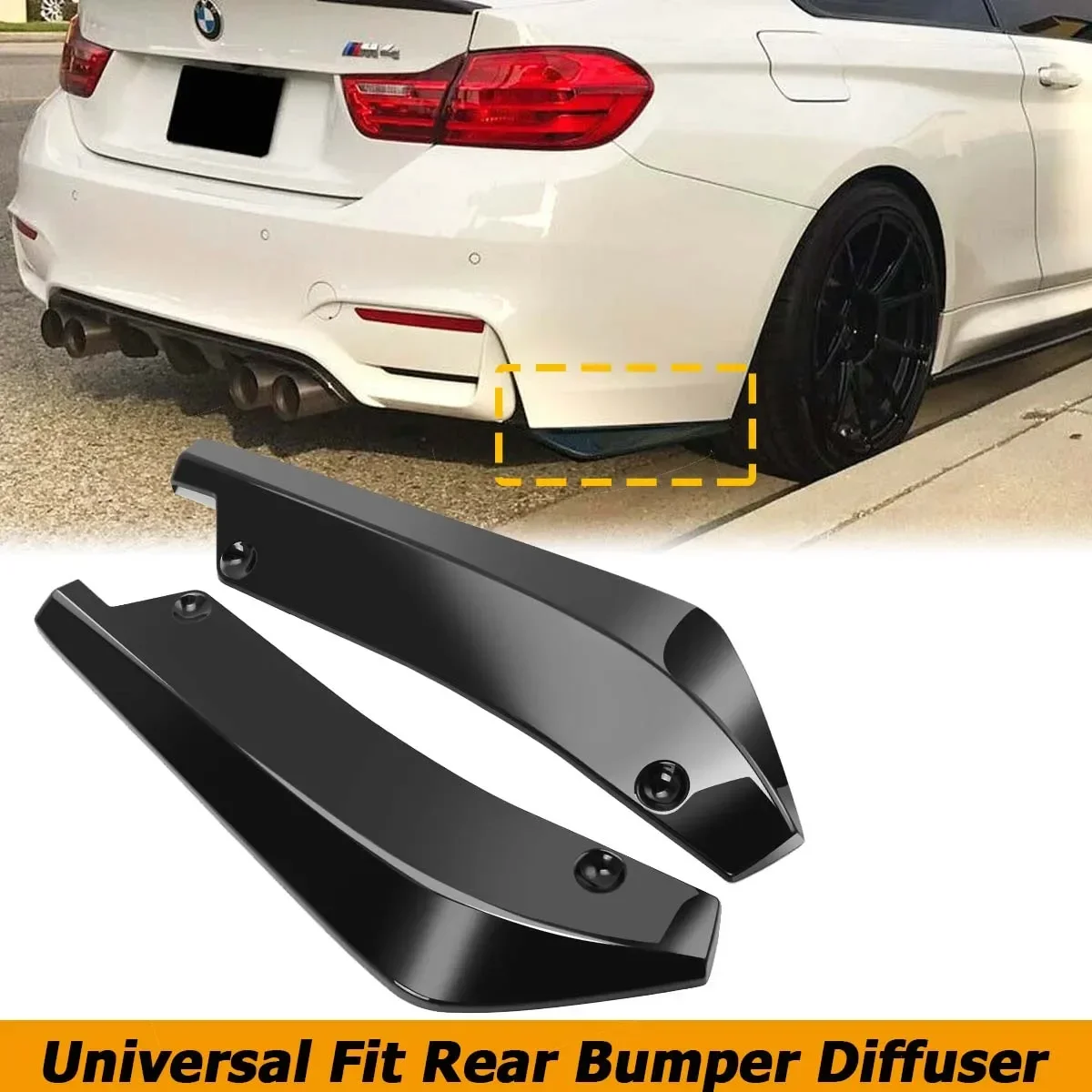 2PCS Rear Bumper Lip Diffuser Splitter Canard Spoiler Body Kit Protection For BMW F30 F31 F32 F33 F22 2000-2022 Car Accessories