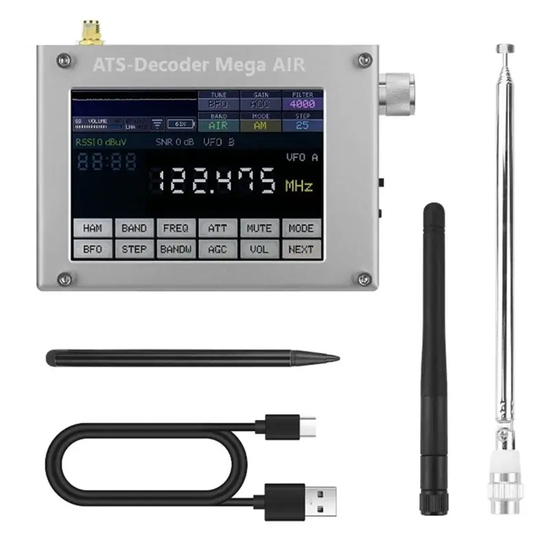 Curated Collection Air V4.2X ATS-Decoder 4-Inch Si4735 Full Band Radio Receiver FM RDS AM Bluetooth With 4-Inch Touch Screen Upg