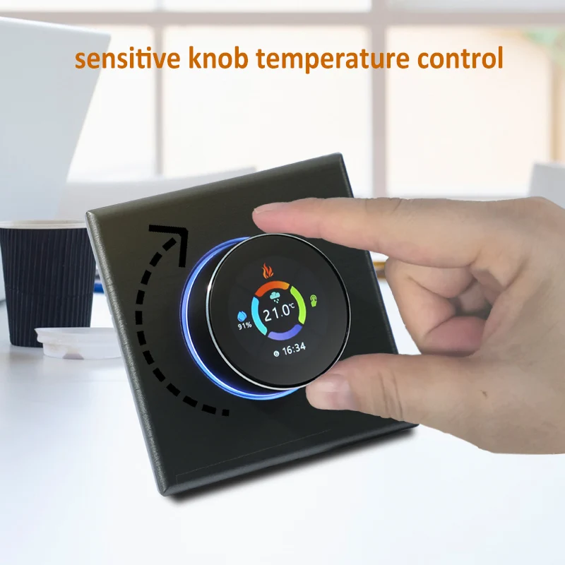 Smart Knob Thermostat Programmable Wireless Tuya Wifi Modbus Thermostat for Electric Floor Heating