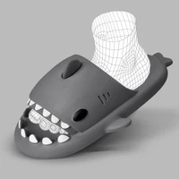 2024 Men EVA Shark Sandals Women Outdoor Beach Thick Soled Slippers Adult Non-slip Summer Slides Couple Cute Solid Color Shoes 4