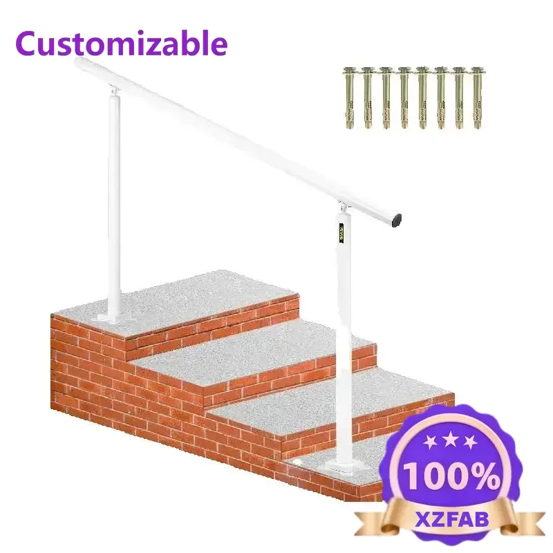 Factory Direct 2026 Handrail for Outdoor Steps Aluminum Stair Fit 0-5 Steps Installation Kit