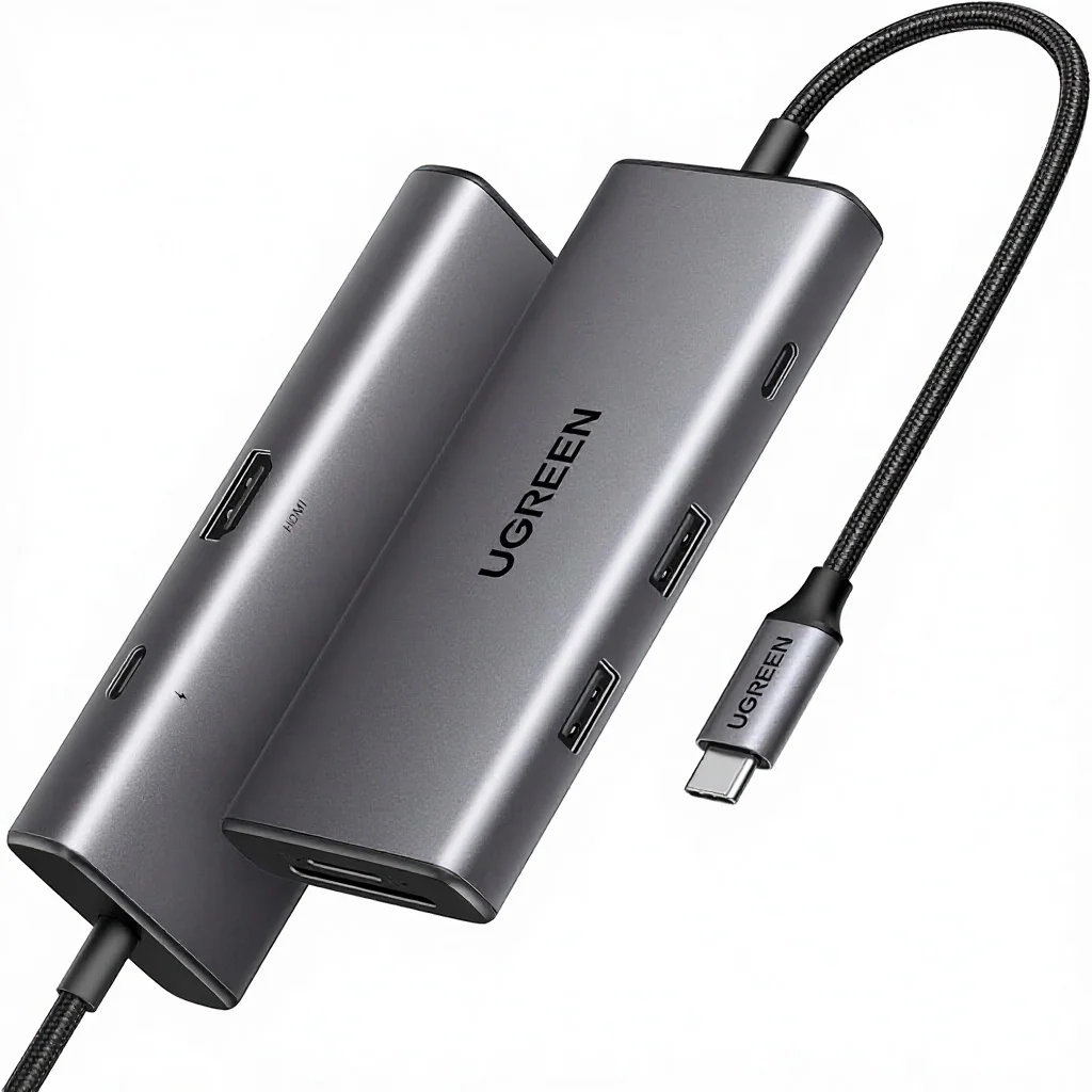 UGREEN Revodok Pro 107 Aluminum USB-C Hub 10Gbps USB 3.2 Gen 2 2 USB-A 3.2 4K 30Hz for 100W PD SD/TF Reader for MacBook Pro/Air