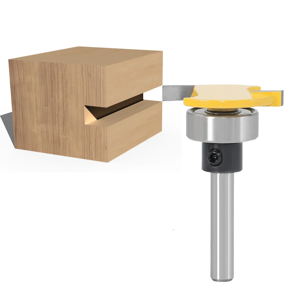 1PC 1/4" 6.35mm 6mm Shank Milling Cutter Wood Carving Handle Belt Bearing T Cutter Slotting Knife Router Bit Carpenter's Cutters