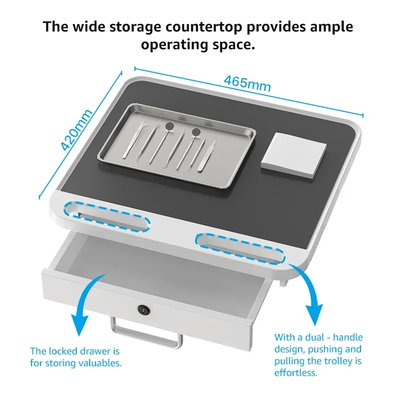 High-Quality Hospital Furniture: Original Den--tal RCT Cart, Den--tal Mobile Table Cart