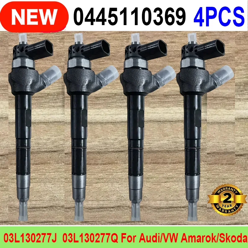 

4PCS 0445110369 Diesel Injector 0445 110 369 Fuel Nozzle 03L130277J 03L130277Q For VM AMAROK /AUDI 03L 130 277J 03L130855CX