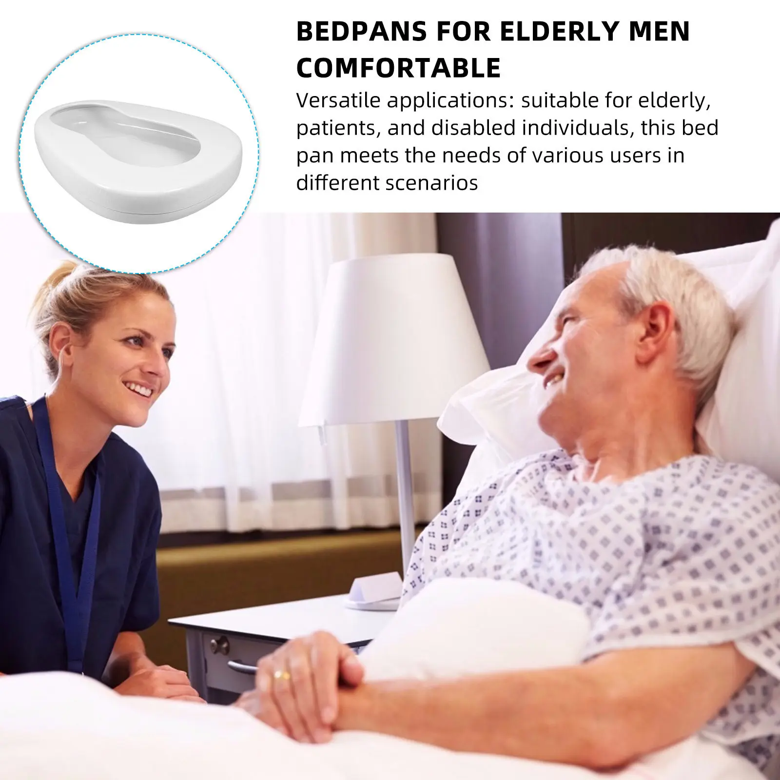 Enamel Portable Bedpans Bed Pan for Seniors Elderly Bedridden Patients Nursing Use Urinal Bedside Seat Bed Pan for Women