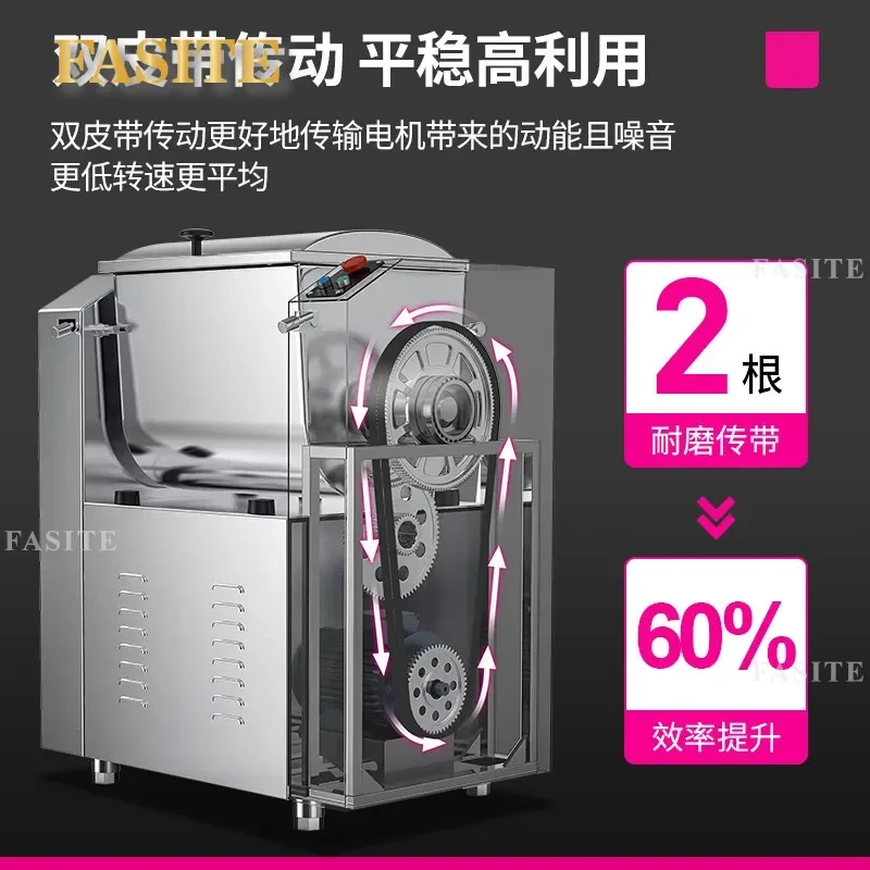 For Commercial Dough Mixing Machine Restaurant Cafeteria Kneading Mixer Heavy Duty Stainless Steel Large Capacity Efficient