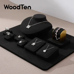 WoodTen Black Microfiber Jewelry Display Prop for Ring Bracelets Portrait Chest Necklaces Jewelry Display Stand Store Exhibition