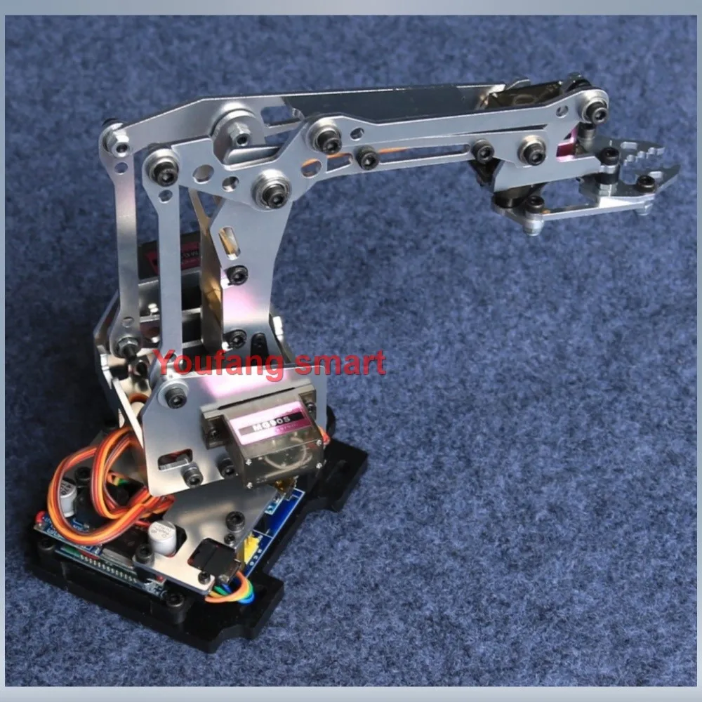 MG90S 4 DOF Unassembly Metal Mechanical Arm Robot Manipulator Claw for Arduino Robot DIY Kit Android App Programmable Robot Arm