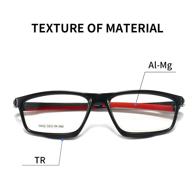 CLLOIO Ultralight Sporty Anti Slip Anti Blue Light Myopia Glasses Durable TR90 Square Progressive Prescription Reading Glasses