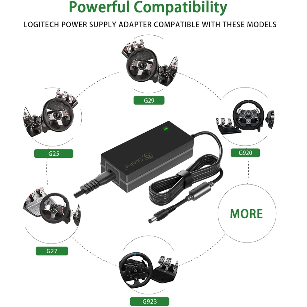 Power Supply DC 24V Charger for 24 Volt Logitech Driving Force GT Racing Wheel G25 G27 G29 G920 G923 G940 AC Power Adapter