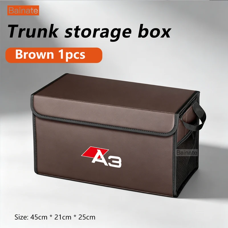 Auto-Kofferraum Leder-Aufbewahrungsbox, Innenraum-Organizer für AUDI A3 8v1 8vk 8vs 8vm S3 RS3 2012-2025, Großes Fassungsvermögen Zubehör – Detail 15
