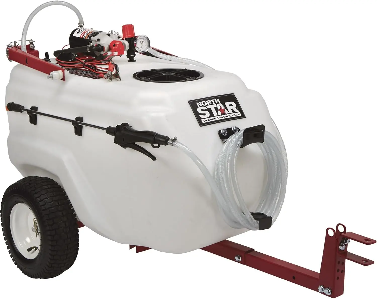 Tow-Behind Trailer Boom Broadcast and Spot Sprayer - 31-Gallon Capacity, 2.2 GPM, 12 Volt DC