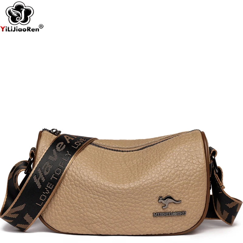 

High Quality Genuine Cow Leather Ladies Shoulder Bag Fashion Small Messenger Crossbody Bags Women Cowhide Handbag and Purse Sac