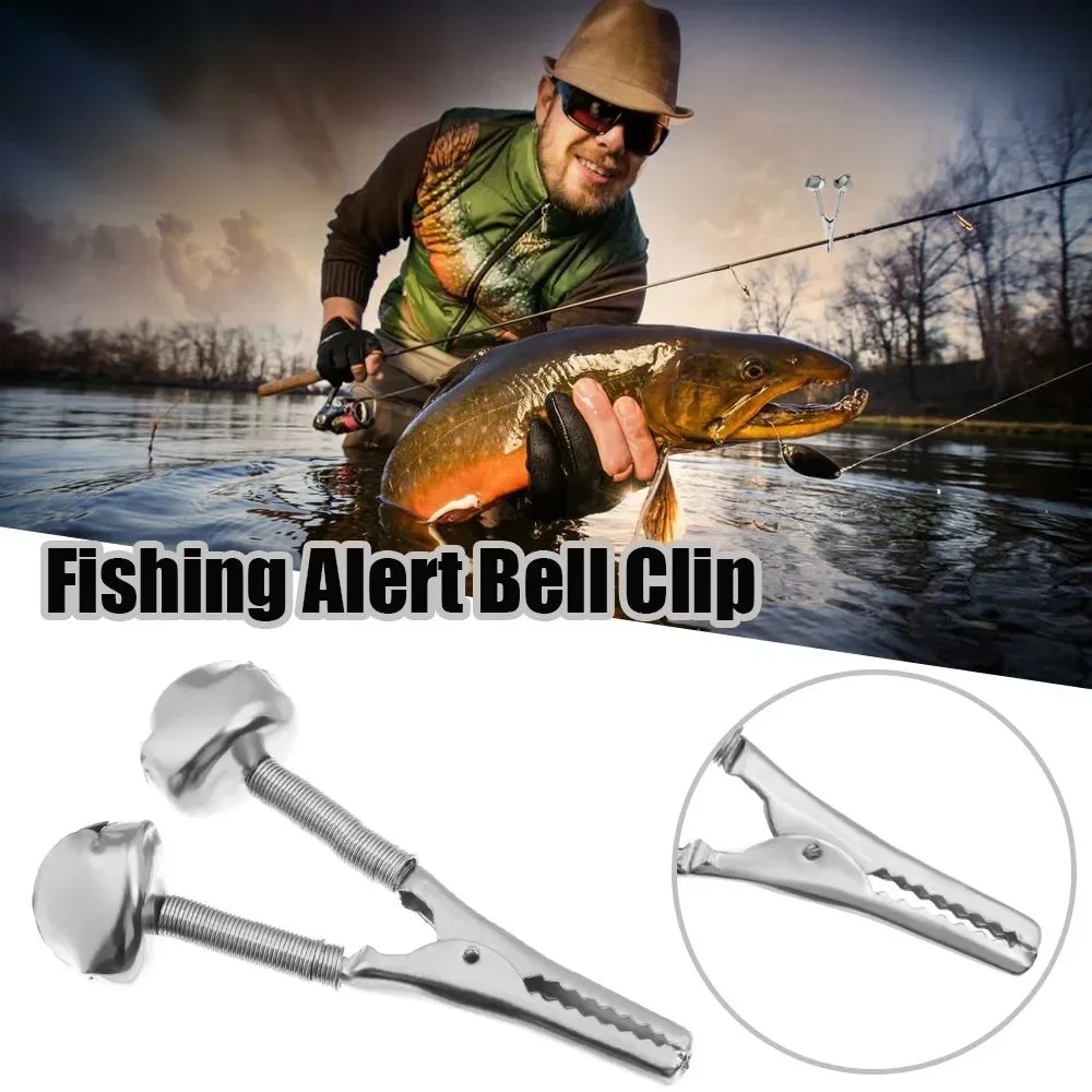 1/5/10Pcs Fishing Alert Bell Clip Stainless Steel Fish Bite Sound Alarm Fishing Rod Clamp Ring Outdoor Fishing Accessories