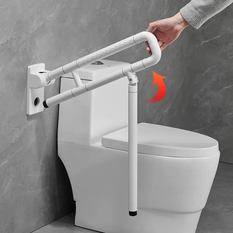 Foldable Toilet Handrail Barrier Free Stabilizing Grip Anti-Fall Rail Glow-in-the-Dark Handrail Non-Slip Granule Safety Handle