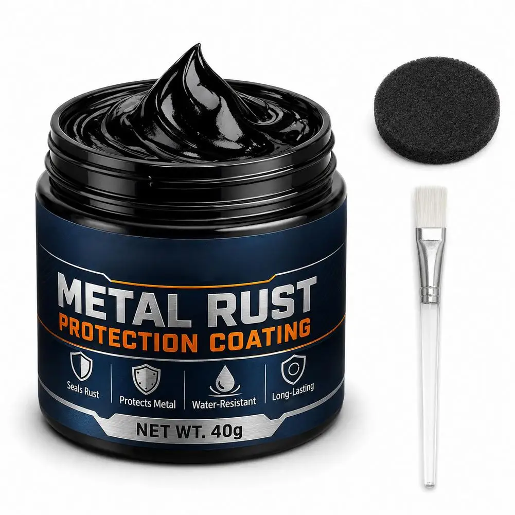 Anti-Rust Metal Repair Paste Black Protective Coating with Brush Cleaning Pad for Car Chassis Undercarriage Accessories