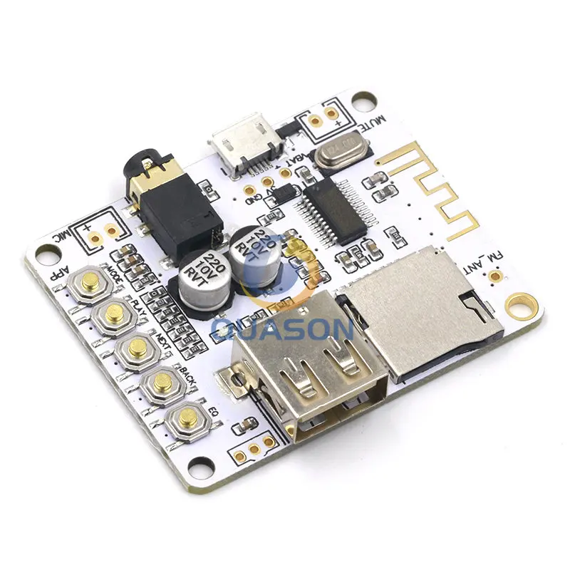 Bluetooth Audio Receiver board with USB TF card Slot decoding playback preamp output A7-004 5V 2.1 Wireless Stereo Music Module