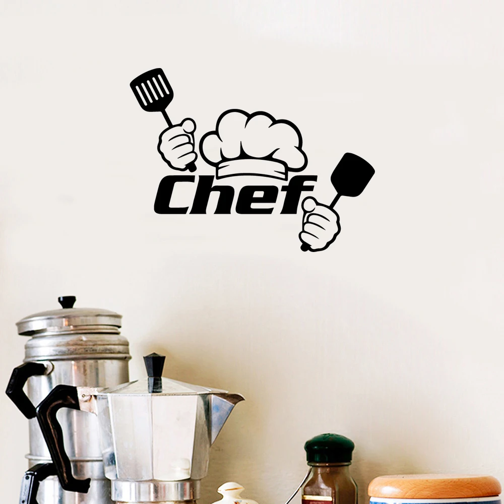 1 PC hot sale kitchenwares or tableware for chef Wall Stickers Self Adhesive Art Wallpaper Decor Room Decoration Accessories