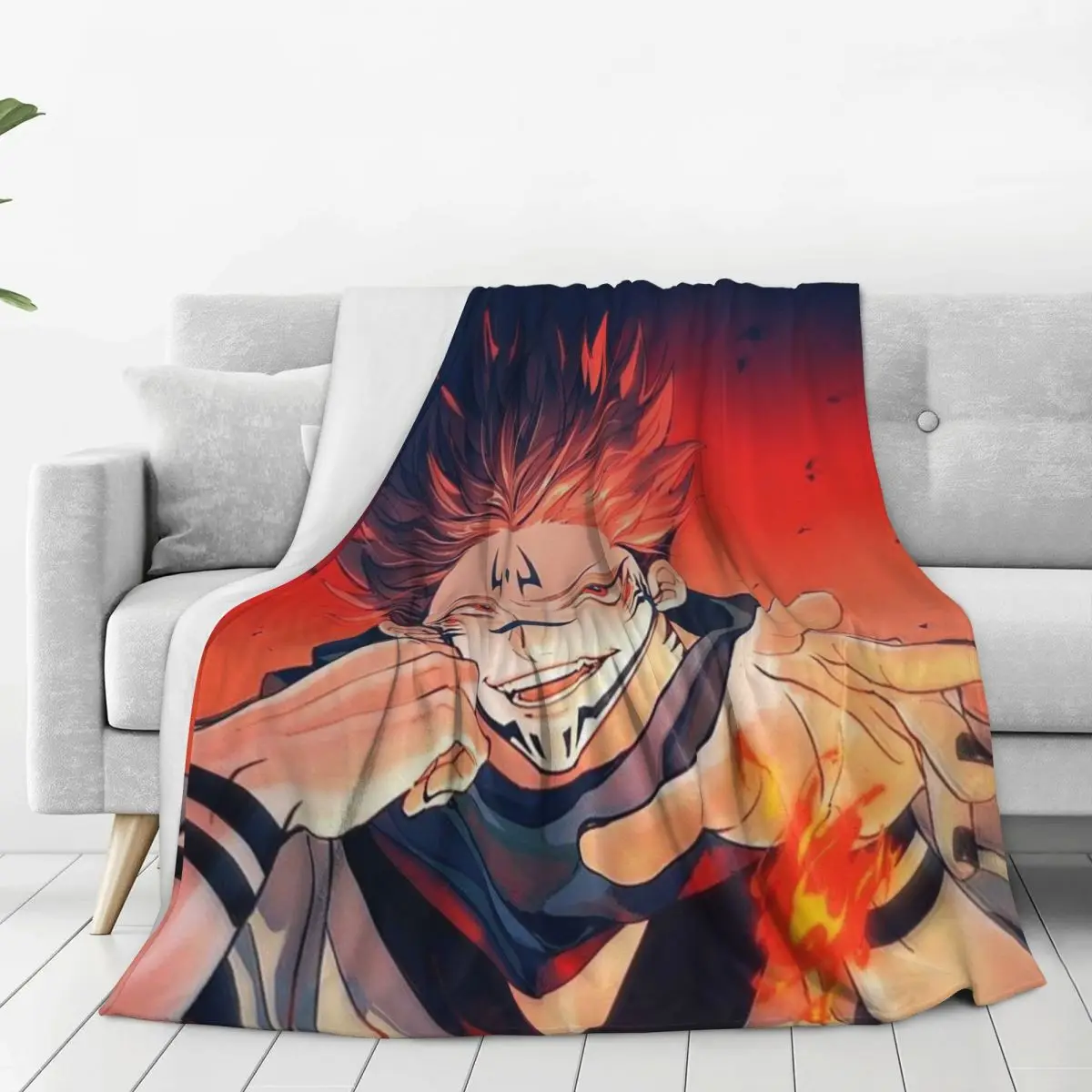 

Koce Sukuna Ryomen-Jujutsu Kaisen, флисовое одеяло для дивана, легкое одеяло для дивана, постельные принадлежности, офисные пледы, покрывало, одеяло