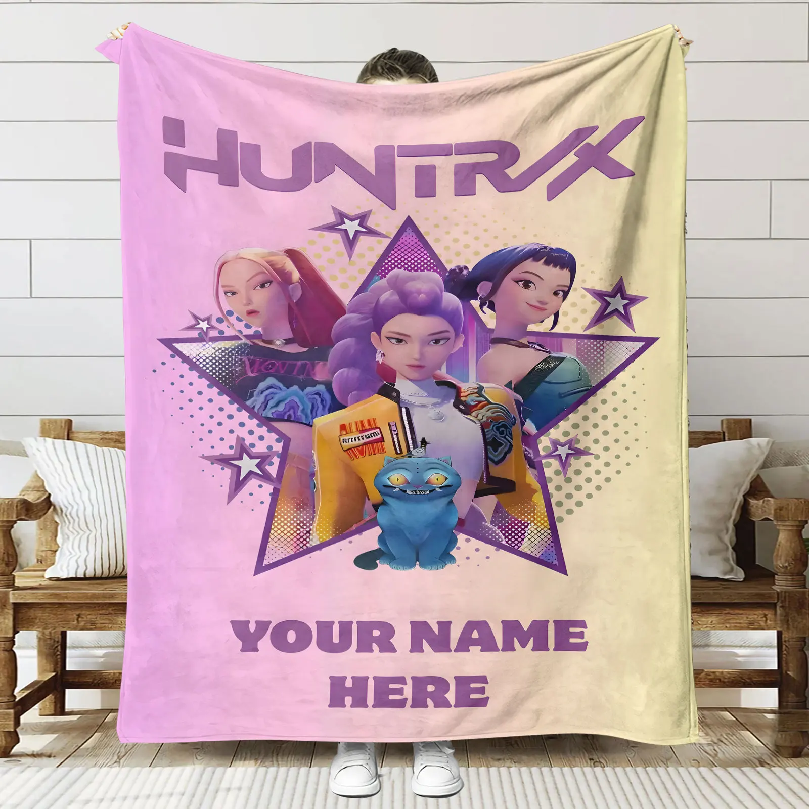 Manta de cazadores de demonios de Anime Kpop, cubierta cálida suave para otoño e invierno, para oficina, hogar, Camping, mantas decorativas multifuncionales de franela