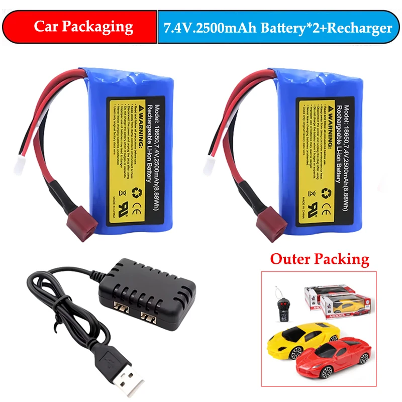 7.4V 2500mAh  Li-ion battery for SCY-16101 SCY-16102 SCY-16103 SCY-16201 SCY-16301 SCY-16302 SCY-16303 RC truck spare parts