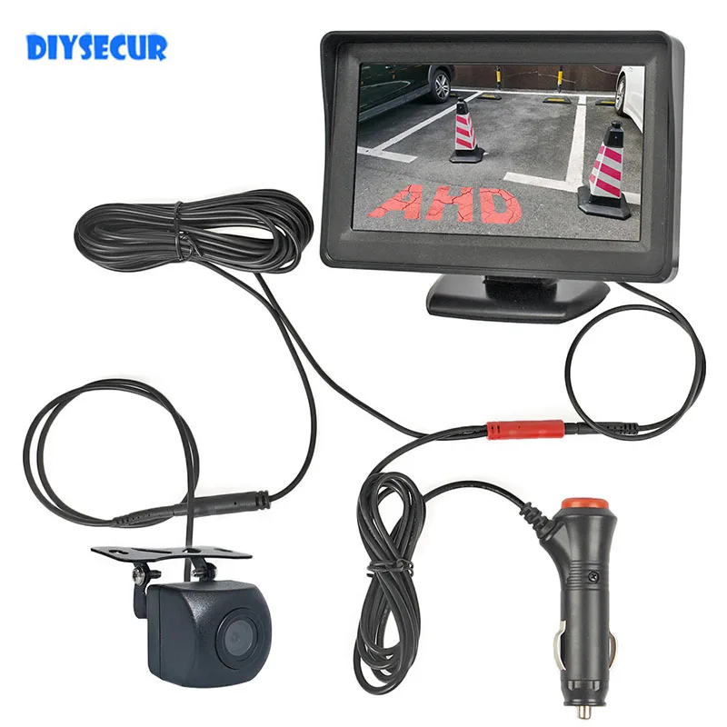 

DIYSECUR 1920x1080 4.3inch AHD IPS Rear View Car Monitor Vehicle Reverse Backup Starlight Car Camera Video Parking System